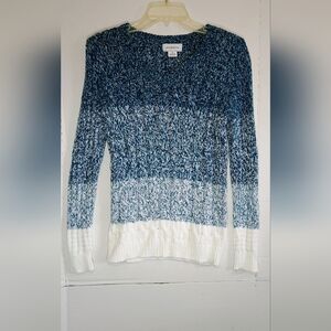 Liz Clairborne Multicolor Gradient Cable Knit Sweater Size Medium
